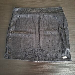 Chic Black Sequin Mini Skirt